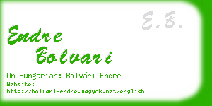 endre bolvari business card